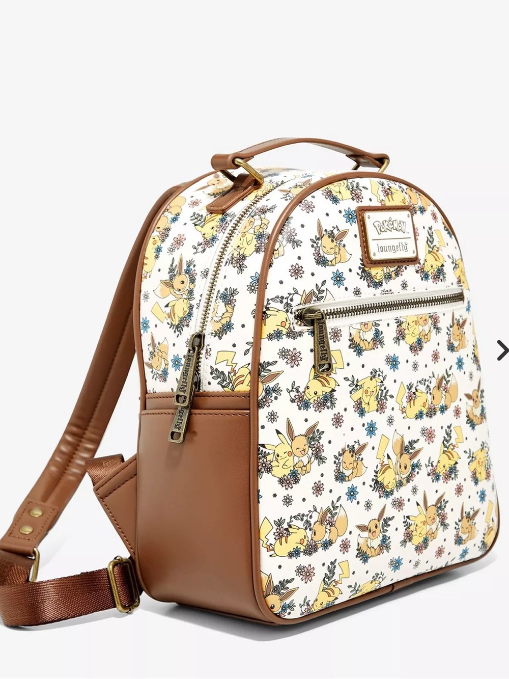 Loungefly Pokémon Pikachu & Eevee Floral Mini Backpack - BoxLunch Exclusive - Picture 9 of 14